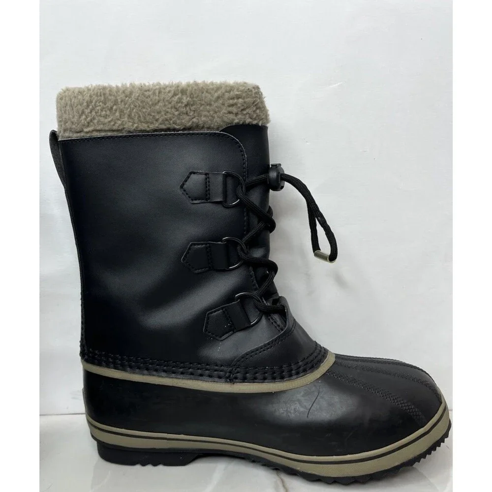 Sorel Yoot Pac TP Waterproof Duck  Boot Black Insulated Big Kids Girls 6 Wm 7 38